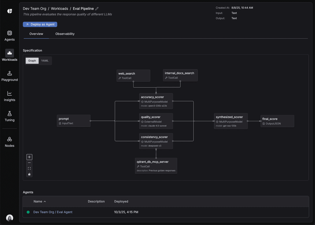 Run custom agents screenshot